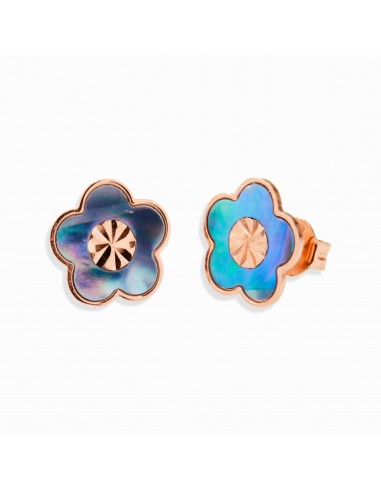 Blue Mother Of Pearl Flower Earstuds la colonne vertébrale