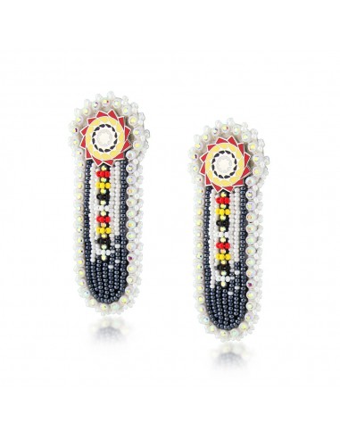 Hand Beaded Earrings Tribal Amélioration de cerveau avec