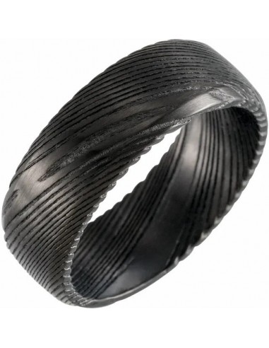 Custom Damascus Wedding Band 8 mm Black Paris Déstockage Promo