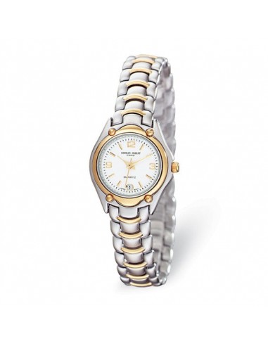 Ladies Charles Hubert Two-tone White Dial Watch livraison et retour toujours gratuits