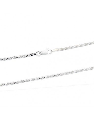 Sterling 2mm DC Rope Necklace Chain 20 inch est présent 