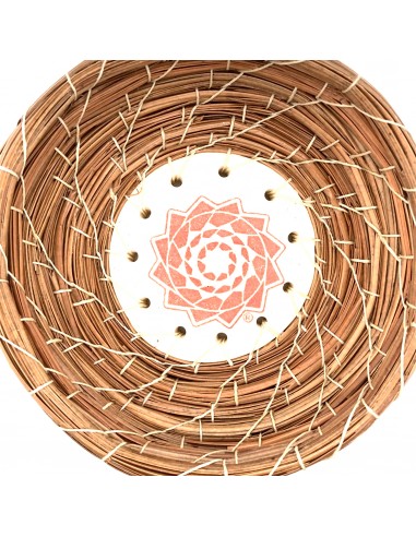 Small Pinecone Patchwork Basket Rose rembourrage situé sous