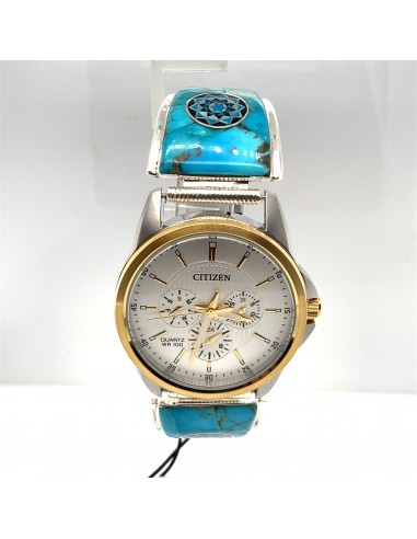 Inlay Gents Citizen Watch MOP Turquoise Sterling français