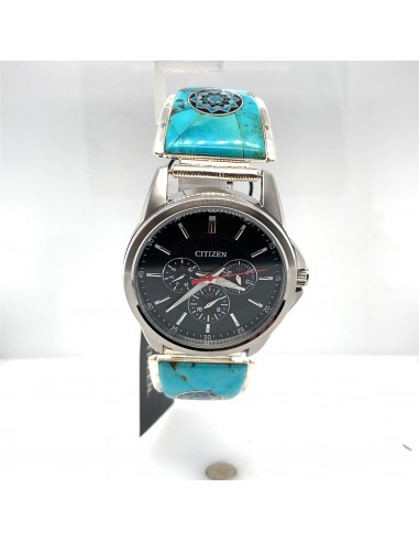 Inlay Gents Citizen Watch MOP Turquoise Sterling Black Dial en stock