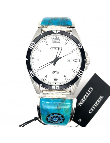 Inlay Gents Citizen Watch Turquoise Sterling de pas cher