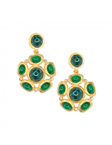 Emerald Cabochon Pierced or Clip Earrings la colonne vertébrale