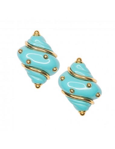 Turquoise Seashell Clip Earrings Comparez plus de prix