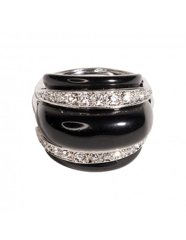 Black & Crystal Dome Ring vente chaude votre 