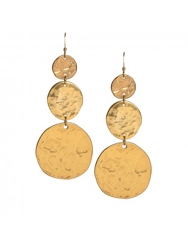 Satin Gold 3 Coin Drop Earrings l'évolution des habitudes 