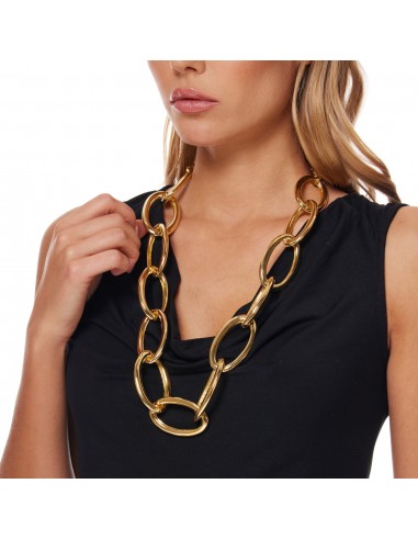 Adjustable Polished Gold Oval Link Chain Necklace livraison gratuite